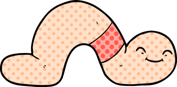Bir insan tarafından çizilmiş bir solucan.