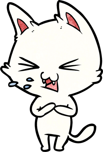 Bir insan tarafından çizilmiş kedi tıslaması.