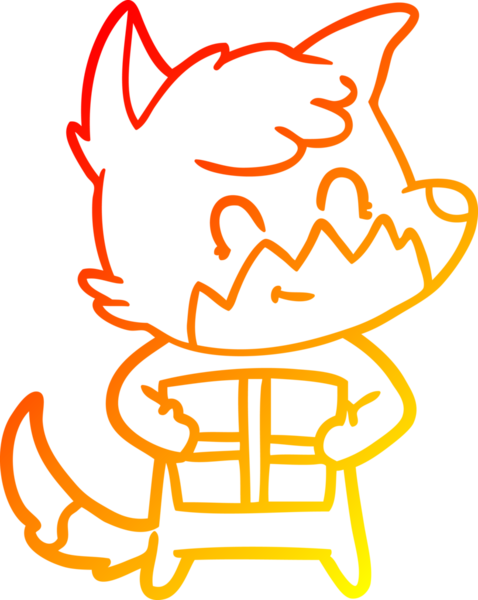 Bir insan tarafından çizilmiş, karikatür dostu tilki çizimi.