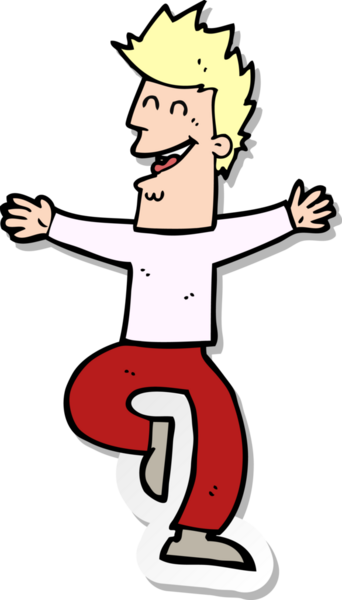 Bir insan tarafından çizilmiş bir karikatür çıkartması.