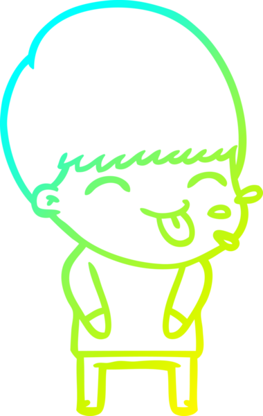 Bir çizgi film karakterinin insan tarafından çizilmiş bir dili dışarı çıkarması.