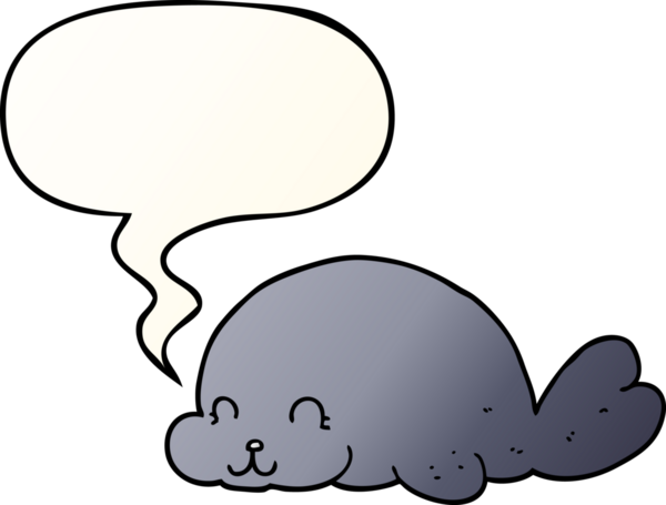 Bir insan tarafından çizilmiş yumuşak eğimli konuşma baloncuklu şirin karikatür mührü.