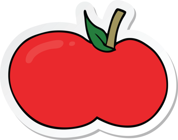 Bir insan tarafından çizilmiş çizgi film elmasının çıkartması.