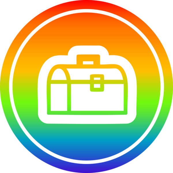 bir insan tarafından çizilen gökkuşağı gradyan bitiş ile araç kutusu dairesel simgesi