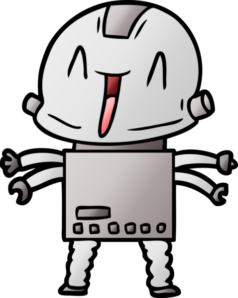 Bir insan tarafından çizilmiş çizgi film robotu