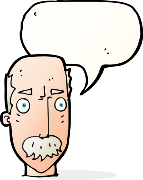 Bir insan tarafından çizilen konuşma baloncuğuyla yaşlı bir adamı sinirlendiren çizgi film.