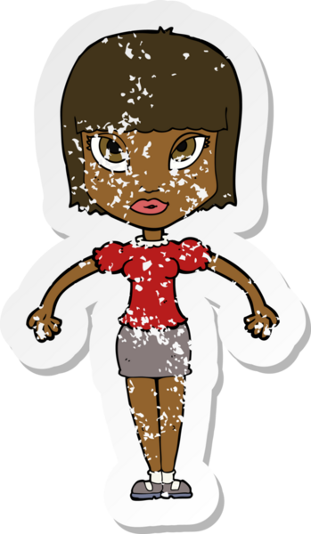 Bir insan tarafından çizilmiş bir karikatürün gerilimli çıkartması.