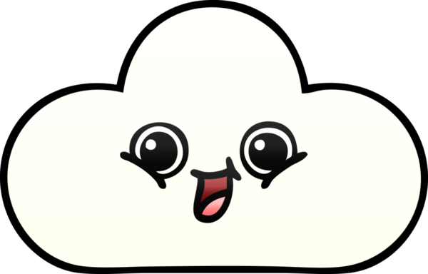 Bir insan tarafından çizilmiş bir bulutun gölgelenmiş karikatürü