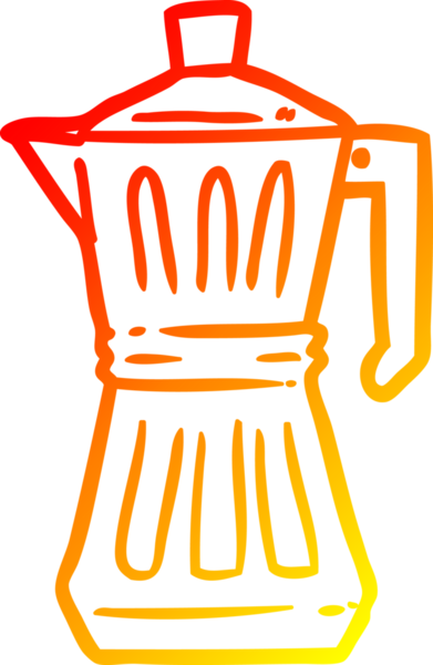 Bir insan tarafından çizilmiş sıcak bir espresso makinesi çizimi.