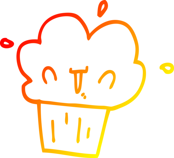 Bir insanın çizdiği çizgi film kekinin sıcak gradyan çizgisi.