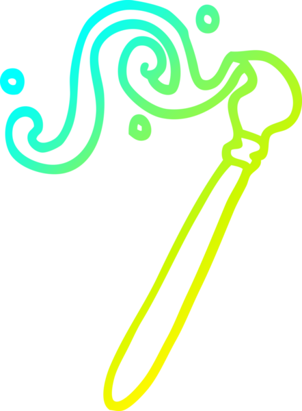 Bir insan tarafından çizilmiş bir karikatür fırçasının soğuk gradyan çizimi