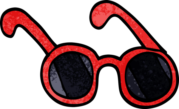 Bir insan tarafından çizilmiş karalama güneş gözlükleri.