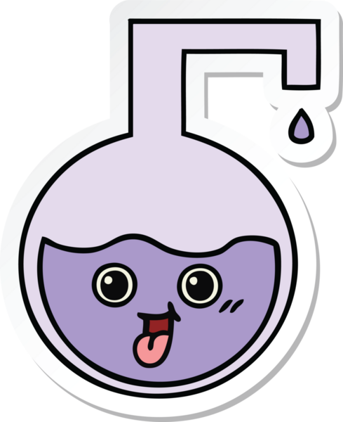 Bir insan tarafından çizilmiş şirin bir karikatür bilim deneyinin çıkartması.