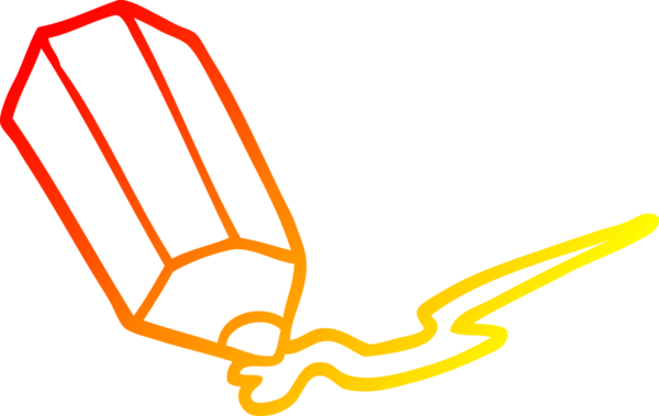 Bir insan tarafından çizilmiş karikatür kaleminin sıcak gradyan çizimi