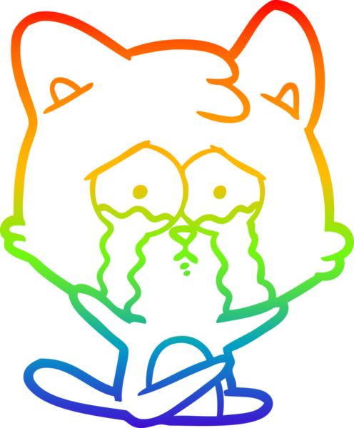 gökkuşağı gradyanı çizimi bir insan tarafından çizilmiş çizgi film kedisi