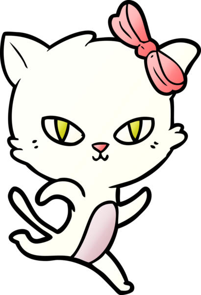 Bir insan tarafından çizilmiş sevimli çizgi film kedisi.