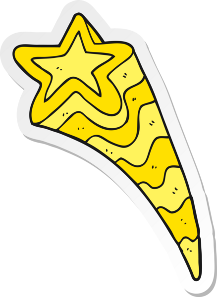 Bir insan tarafından çizilmiş bir çizgi film yıldızının çıkartması.