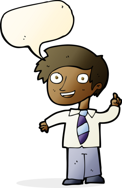 Bir insan tarafından çizilmiş konuşma baloncuğu fikri olan çizgi film çocuğu.