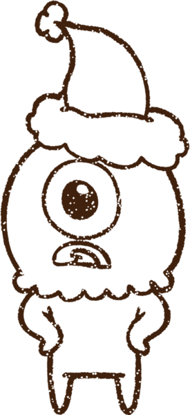 Bir insan tarafından çizilen Noel Uzaylı Kömürü