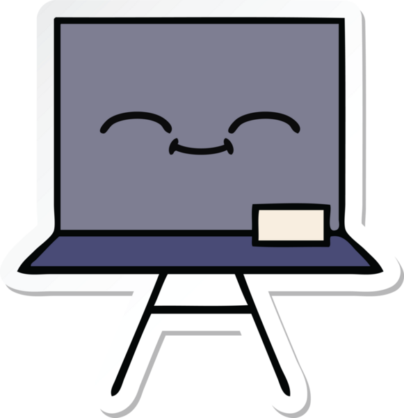 Bir insan tarafından çizilmiş şirin bir karikatür çıkartması.