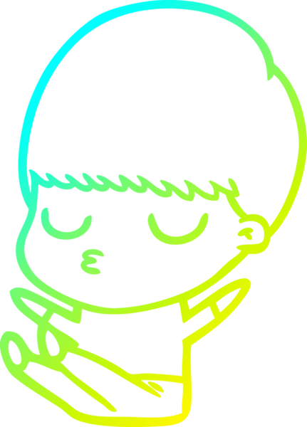 Bir çizgi film karakteri çizen soğuk gradyan bir çocuk bir insan tarafından çizilmiş.