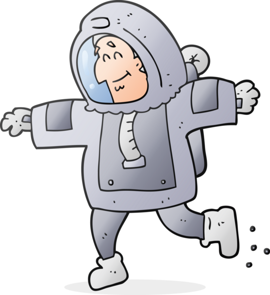 Bir insan tarafından çizilmiş serbest çizim astronot.