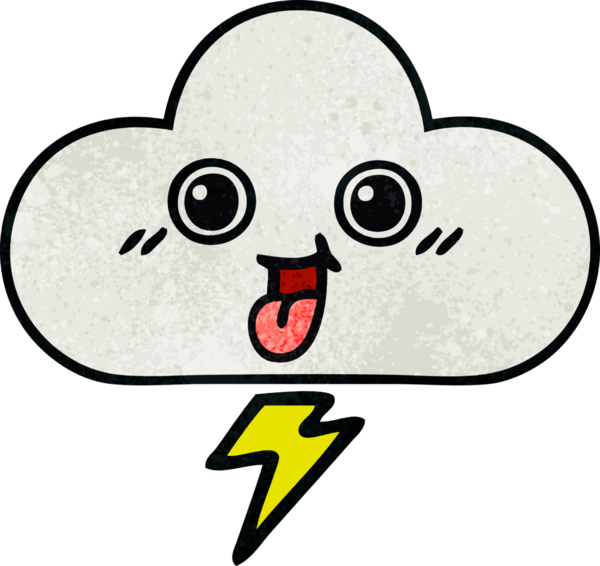 Bir insan tarafından çizilmiş fırtına bulutunun retro grunge deseni.