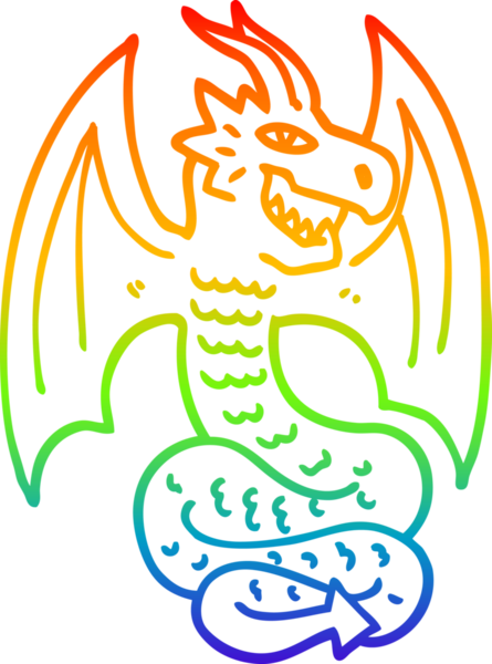 Bir insan tarafından çizilmiş bir ejderhanın çizimi.