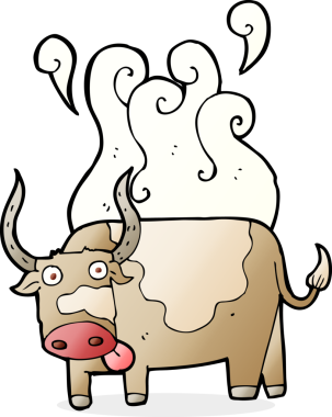 Bir insan tarafından çizilmiş dumanlı bir boğa.