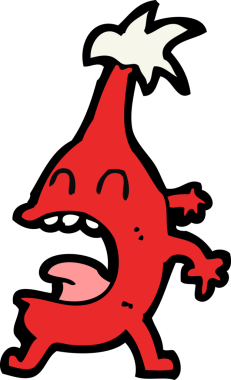 Bir insan tarafından çizilmiş komik bir Noel yaratığı.