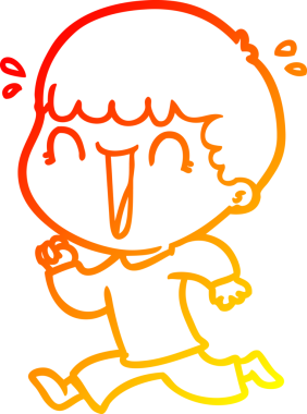 Bir insan tarafından çizilmiş gülen bir çizgi film karakterinin sıcak çizgi çizimi.