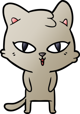 Bir insan tarafından çizilmiş çizgi film kedisi.