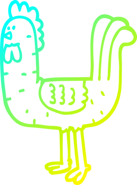 Bir insan tarafından çizilmiş bir horoz çizgi çizimi.