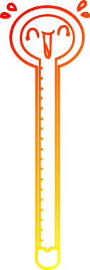 Bir insan tarafından çizilmiş bir karikatür termometresinin sıcak gradyan çizimi