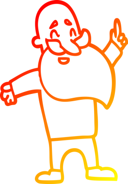 Bir insan tarafından çizilmiş sakallı bir adamın sıcak çizgi çizimi.