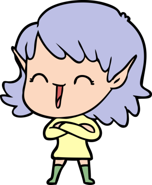 Bir insan tarafından çizilmiş bir elf kızı.