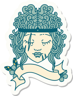 Bir insan tarafından çizilmiş barbar bir insan karakterinin çıkartması.