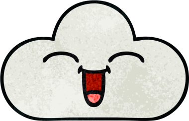 Bir insan tarafından çizilmiş beyaz bulutun retro grunge dokusu