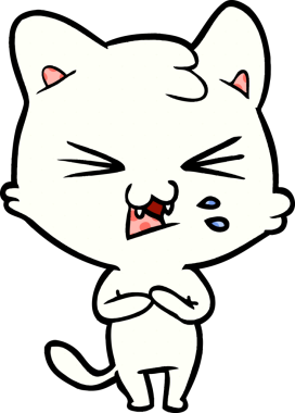 Bir insan tarafından çizilmiş kedi tıslaması.