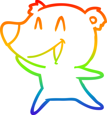 Bir insan tarafından çizilmiş gülen kutup ayısı çizgi filmi.