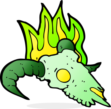 bir insan tarafından çizilmiş sihirli koç kafatası