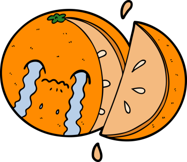 Bir insan tarafından çizilmiş turuncu çizgi film.