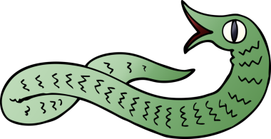 Bir insan tarafından çizilmiş ortaçağ yılanı.