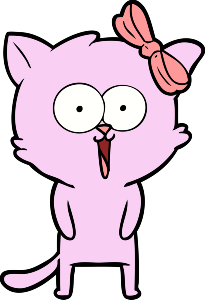 Bir insan tarafından çizilmiş çizgi film kedisi.