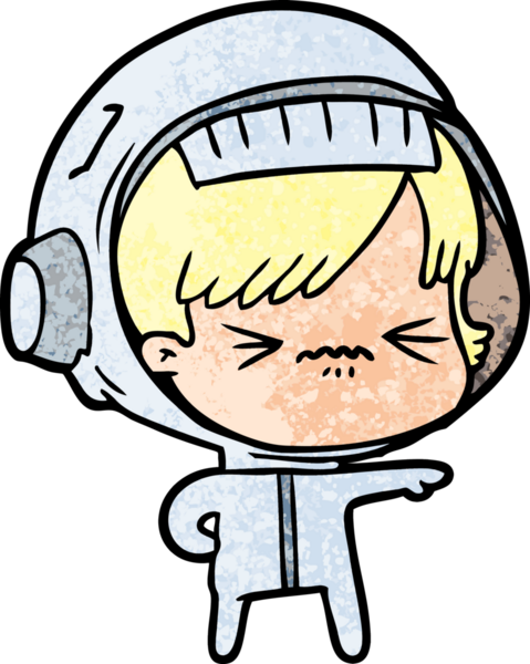 Bir insan tarafından çizilmiş astronot kadın.