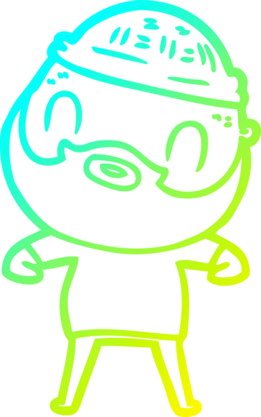 Bir insan tarafından çizilmiş sakallı bir karikatür çizimi.