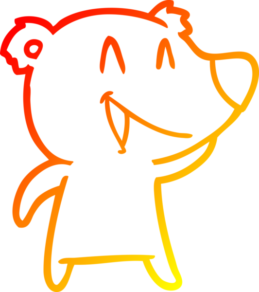 Bir insan tarafından çizilmiş gülen ayı karikatürü.