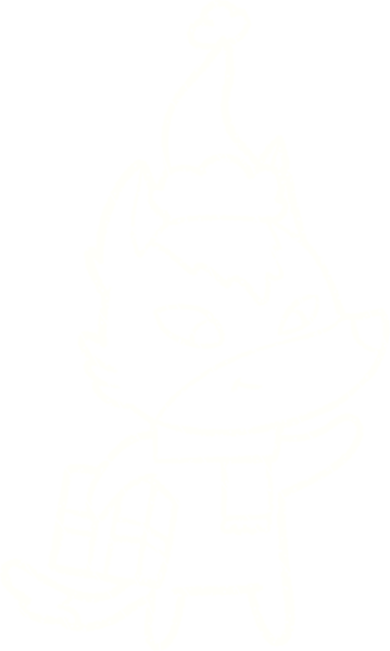 Bir insan tarafından çizilmiş Noel Tilkisi Tebeşiri