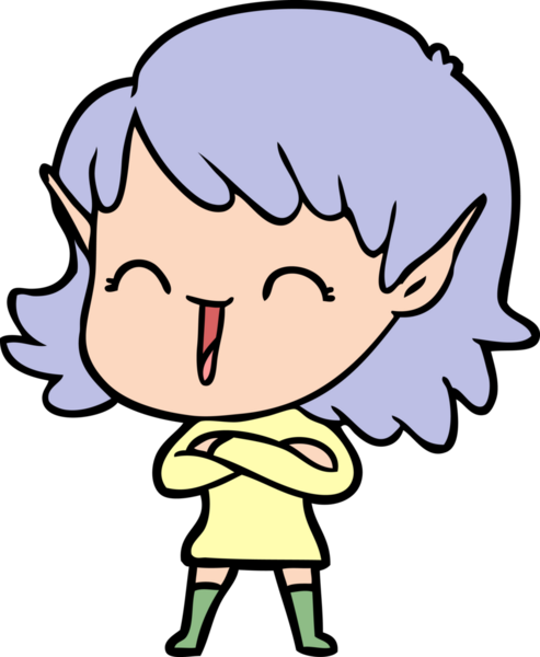 Bir insan tarafından çizilmiş bir elf kızı.