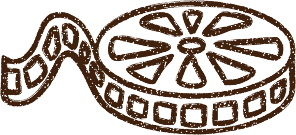 Bir insan tarafından çizilmiş film makarası karakalem çizimi